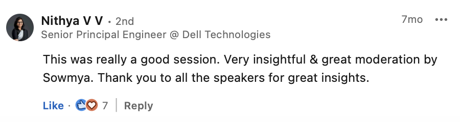 Feedback from attendee 6